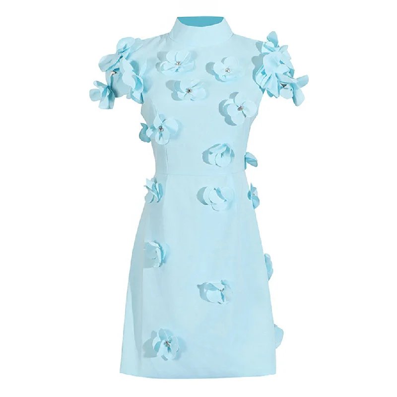 Weekend Big Savings Feminine Mock Neck Cap Sleeve Bodycon Rhinestone Rosette Mini Dress Weekend Big Savings Feminine Mock Neck Cap Sleeve Bodycon Rhinestone Rosette Mini Dress