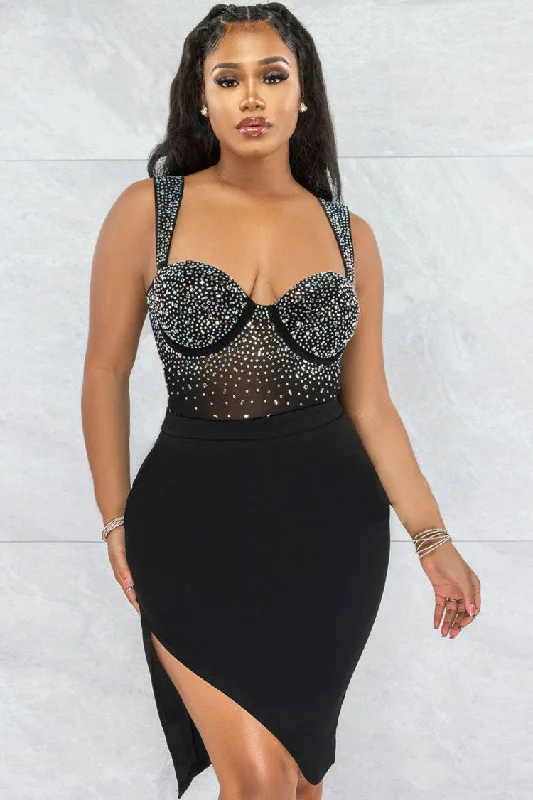 Weekend Steals and Deals Sparkly Rhinestone Mesh Sleeveless Ruched Bodycon Party Mini Dress - Black Weekend Steals and Deals Sparkly Rhinestone Mesh Sleeveless Ruched Bodycon Party Mini Dress - Black