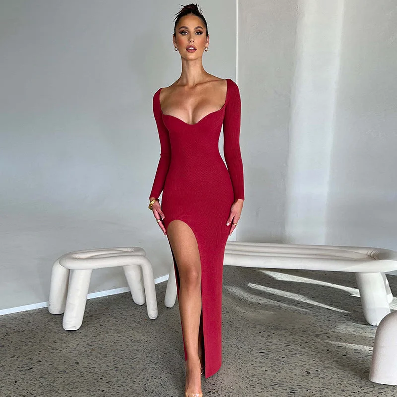 Shop & Save Now BerriesJam - Christmas Outfits Long Sleeve O Neck Bodycon Dress