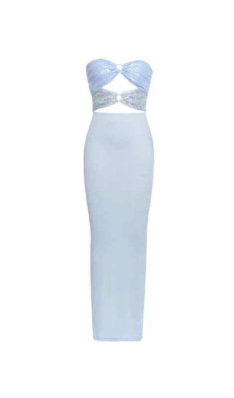 Weekend Shopping Fiesta CUT OUT DETAIL TUBE BODYCON MAXI DRESS