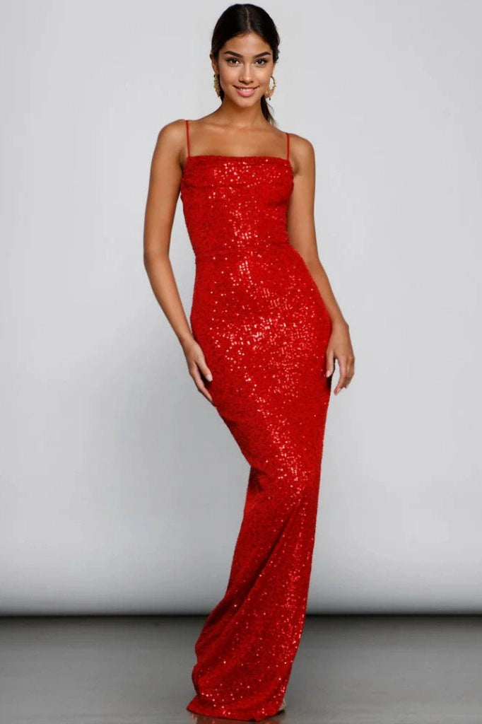 Weekend Only Savings Fatima Sequin Cowl Neck Bodycon Formal Dress