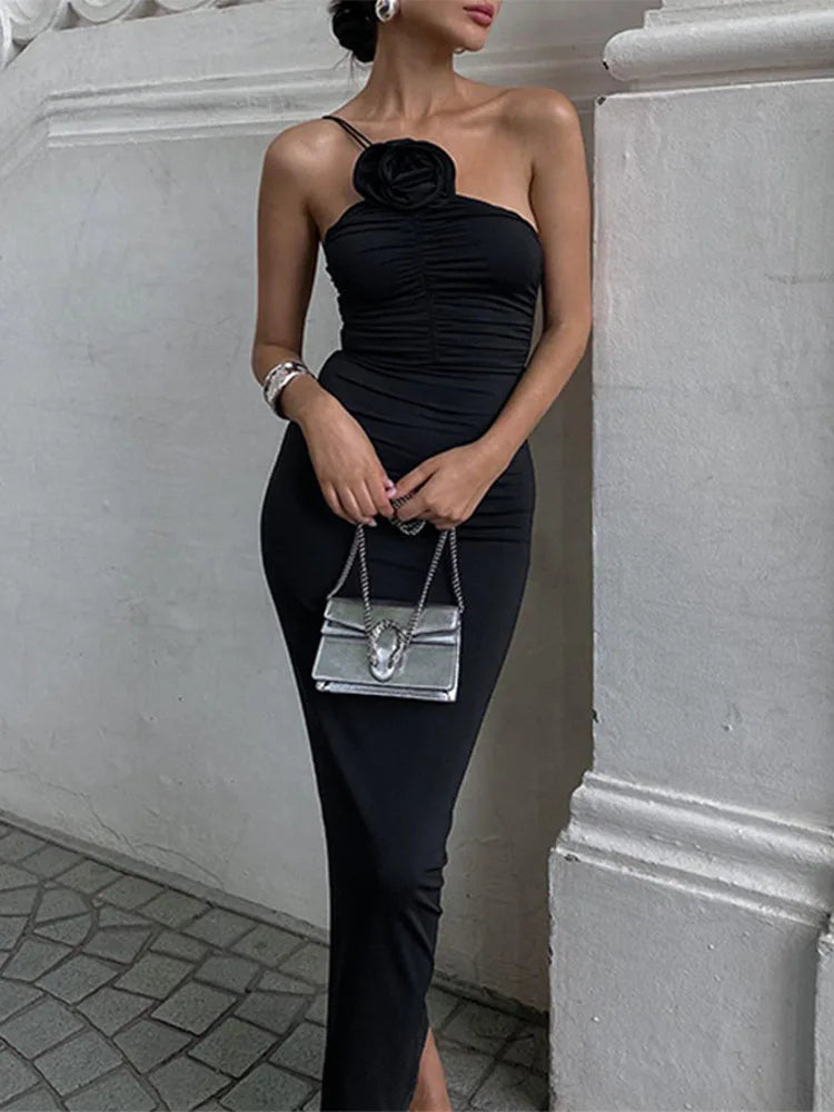 Final Clearance Flower Bodycon Maxi Dresses Women Folds Slim Backless Party Maxi Dress Final Clearance Flower Bodycon Maxi Dresses Women Folds Slim Backless Party Maxi Dress