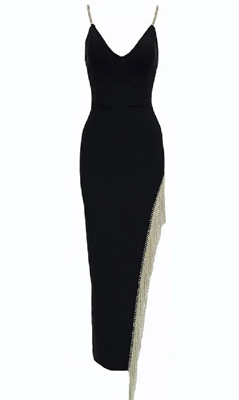 Shop Now and Save Forever In My Mind <br><span>Black Sleeveless Rhinestone Strap Crystal Fringe V Neck Cut Out Side Bodycon Bandage Maxi Dress</span> Shop Now and Save Forever In My Mind <br><span>Black Sleeveless Rhinestone Strap Crystal Fringe V Neck Cut Out Side Bodycon Bandage Maxi Dress</span>