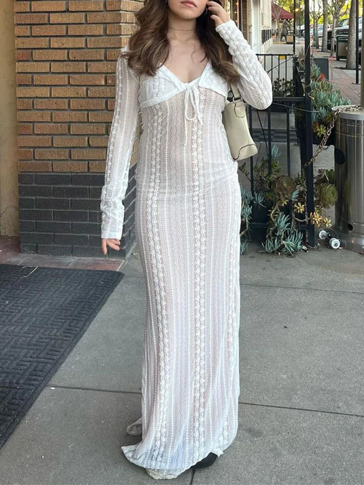 Big Bargain Bonanza Lace Dress Sets Women Bodycon Long Sleeve V Neck Slim High Waist Maxi Dress Big Bargain Bonanza Lace Dress Sets Women Bodycon Long Sleeve V Neck Slim High Waist Maxi Dress