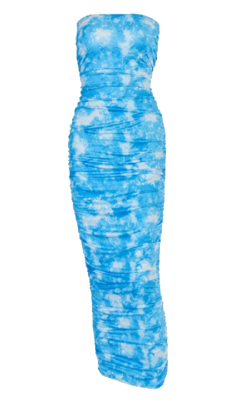 Weekend Price Slash Day Magical Voyage Tie Dye Pattern Strapless Ruched Bodycon Casual Maxi Dress Weekend Price Slash Day Magical Voyage Tie Dye Pattern Strapless Ruched Bodycon Casual Maxi Dress