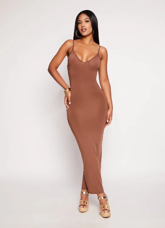 Unseen Savings Daisy V Neck Bodycon Maxi Dress