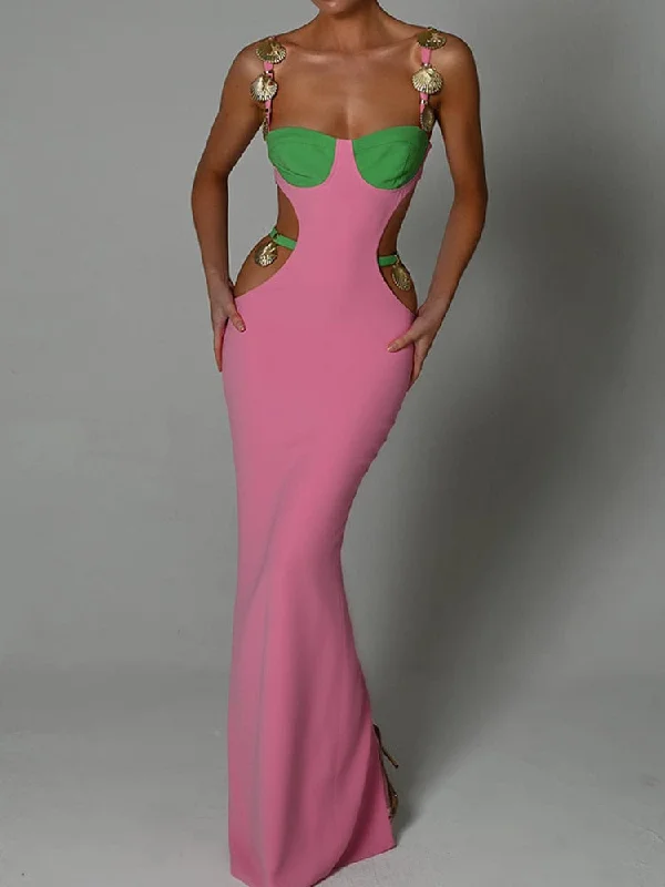 Price Slash Event BerriesJam - 2024 Sexy Straps Hollow Out Bodycon Party Club Dress