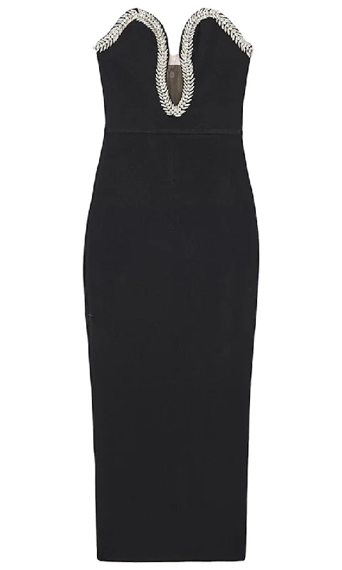 Deal Frenzy Time To Shine <br><span>Black Strapless Rhinestone Crystal Plunge V Neck Bodycon Bandage Maxi Dress</span> Deal Frenzy Time To Shine <br><span>Black Strapless Rhinestone Crystal Plunge V Neck Bodycon Bandage Maxi Dress</span>