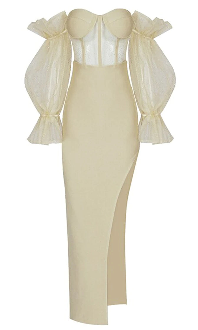 Seasonal Discounts Touch Of Fantasy <br><span>Yellow Sheer Mesh Bandage Long Puff Sleeve Off The Shoulder Bustier Cut Out Side Slit Bodycon Maxi Dress</span> Seasonal Discounts Touch Of Fantasy <br><span>Yellow Sheer Mesh Bandage Long Puff Sleeve Off The Shoulder Bustier Cut Out Side Slit Bodycon Maxi Dress</span>