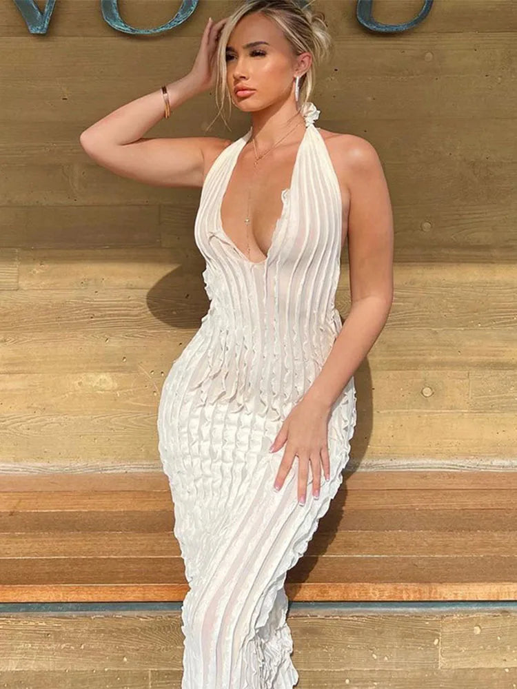 Best Deal of the Day V Neck See Through Maxi Dresses Women Backless Sleeveless Bodycon Maxi Dress Best Deal of the Day V Neck See Through Maxi Dresses Women Backless Sleeveless Bodycon Maxi Dress