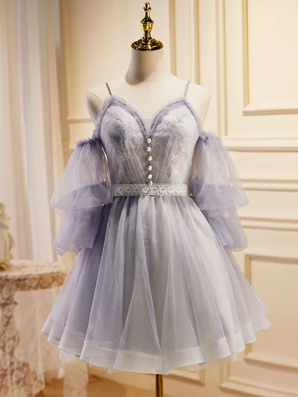 Best Offers A Line Light Purple Lace Tulle Short Prom Dresses, Light Purple Lace Homecoming Dresses Best Offers A Line Light Purple Lace Tulle Short Prom Dresses, Light Purple Lace Homecoming Dresses