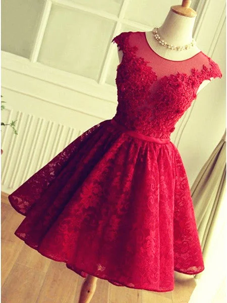 Today’s Flash Sale A Line Round Neck Short Lace Prom Dresses, Short Lace Formal Dresses, Graduation Dresses, Burgundy Homecoming Dresses Today’s Flash Sale A Line Round Neck Short Lace Prom Dresses, Short Lace Formal Dresses, Graduation Dresses, Burgundy Homecoming Dresses