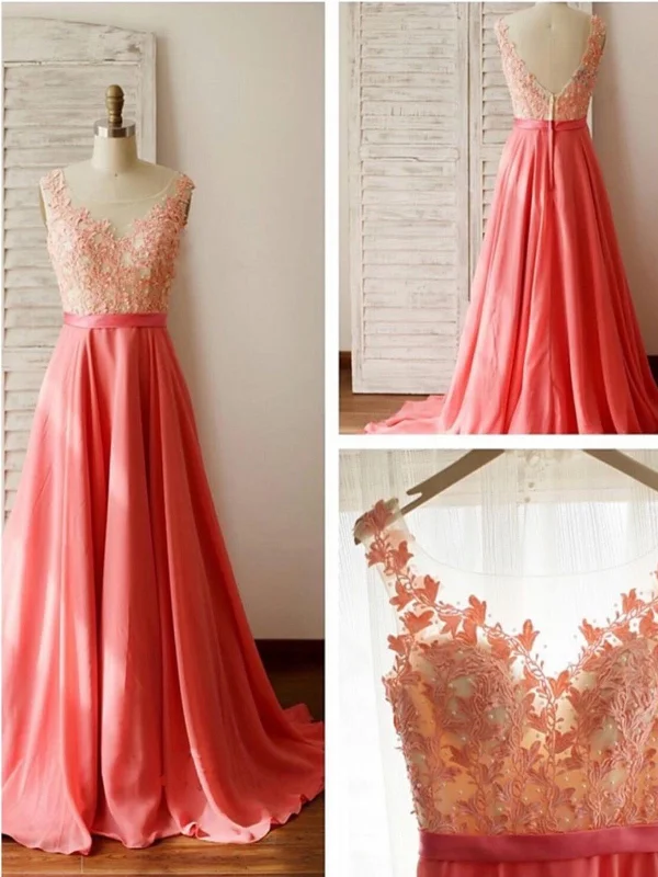 Mega Discounts A Line Round Neck V Neck Back Long Lace Coral Prom Dress, Long Lace Formal Dresses, Evening Dresses, Bridesmaid Dresses Mega Discounts A Line Round Neck V Neck Back Long Lace Coral Prom Dress, Long Lace Formal Dresses, Evening Dresses, Bridesmaid Dresses