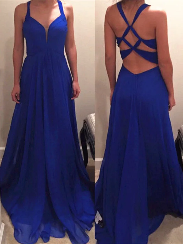 Price Slash A Line Royal Blue Long Chiffon Prom Dress with Special Back, Royal Blue Bridesmaid Dress, Formal Dress Price Slash A Line Royal Blue Long Chiffon Prom Dress with Special Back, Royal Blue Bridesmaid Dress, Formal Dress