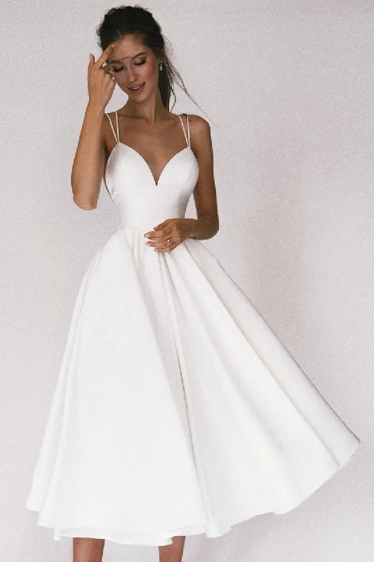 Shop & Get More Aisle Soft White Satin Midi Dress