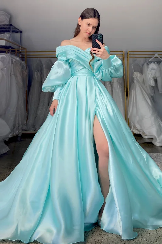One-Day Sale Aquamarine Wedding Dress Audrey