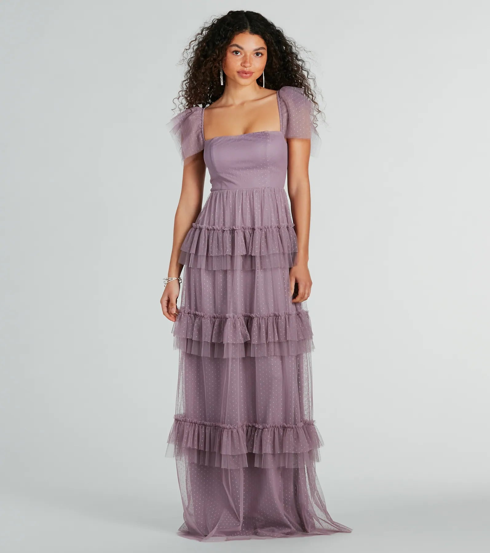 Unbeatable Offer Arylee Polka Dot A-Line Ruffle Tulle Formal Dress