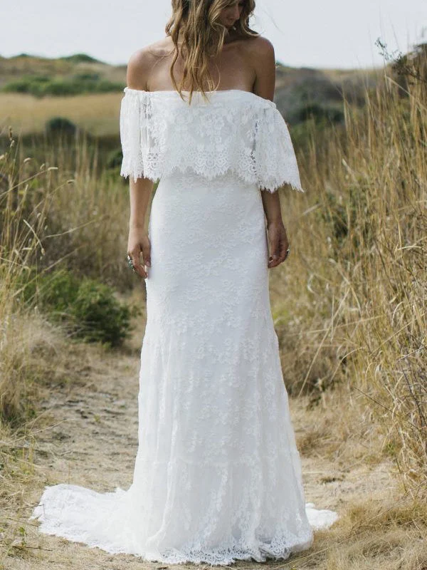 Mega Sale Beach Wedding Dresses A Line Half Sleeve Lace Sexy Simple Bridal Gown JKW365 Mega Sale Beach Wedding Dresses A Line Half Sleeve Lace Sexy Simple Bridal Gown JKW365
