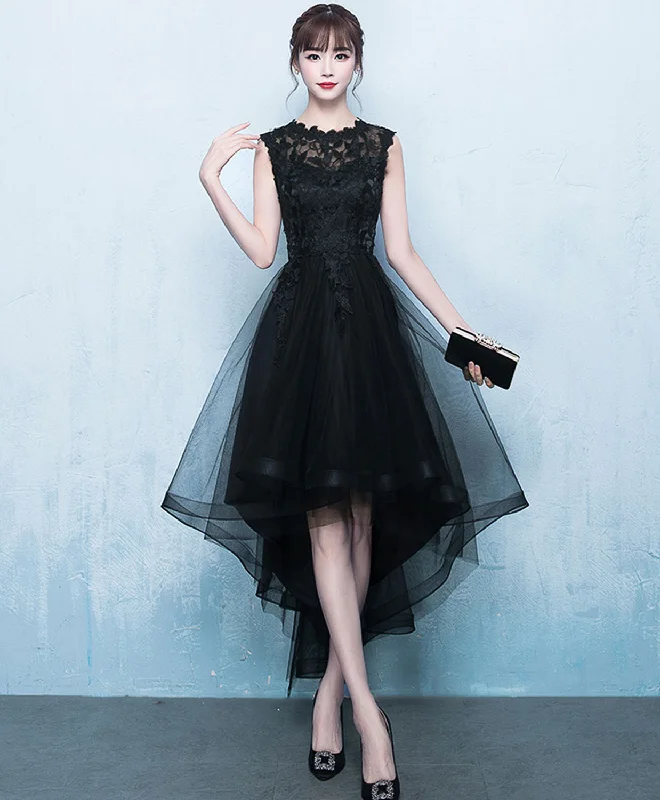 Weekend Discount Rush Black A-Line Tulle High Low Prom Dress, Black Homecoming Dresses Weekend Discount Rush Black A-Line Tulle High Low Prom Dress, Black Homecoming Dresses