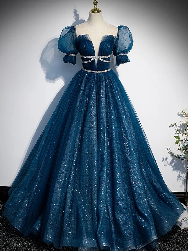 Big Discount Event Blue Tulle Off Shoulder Long Prom Dress, Blue Tulle Formal Dress Big Discount Event Blue Tulle Off Shoulder Long Prom Dress, Blue Tulle Formal Dress
