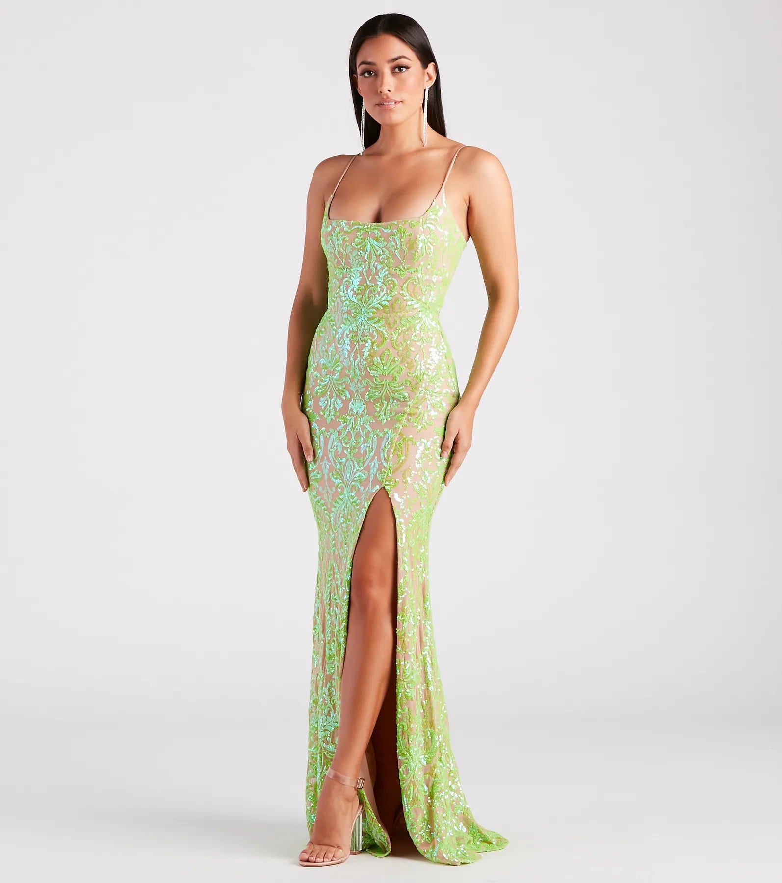 Hot Sale Items Brandy Formal Sequin Lace-Up Mermaid Dress