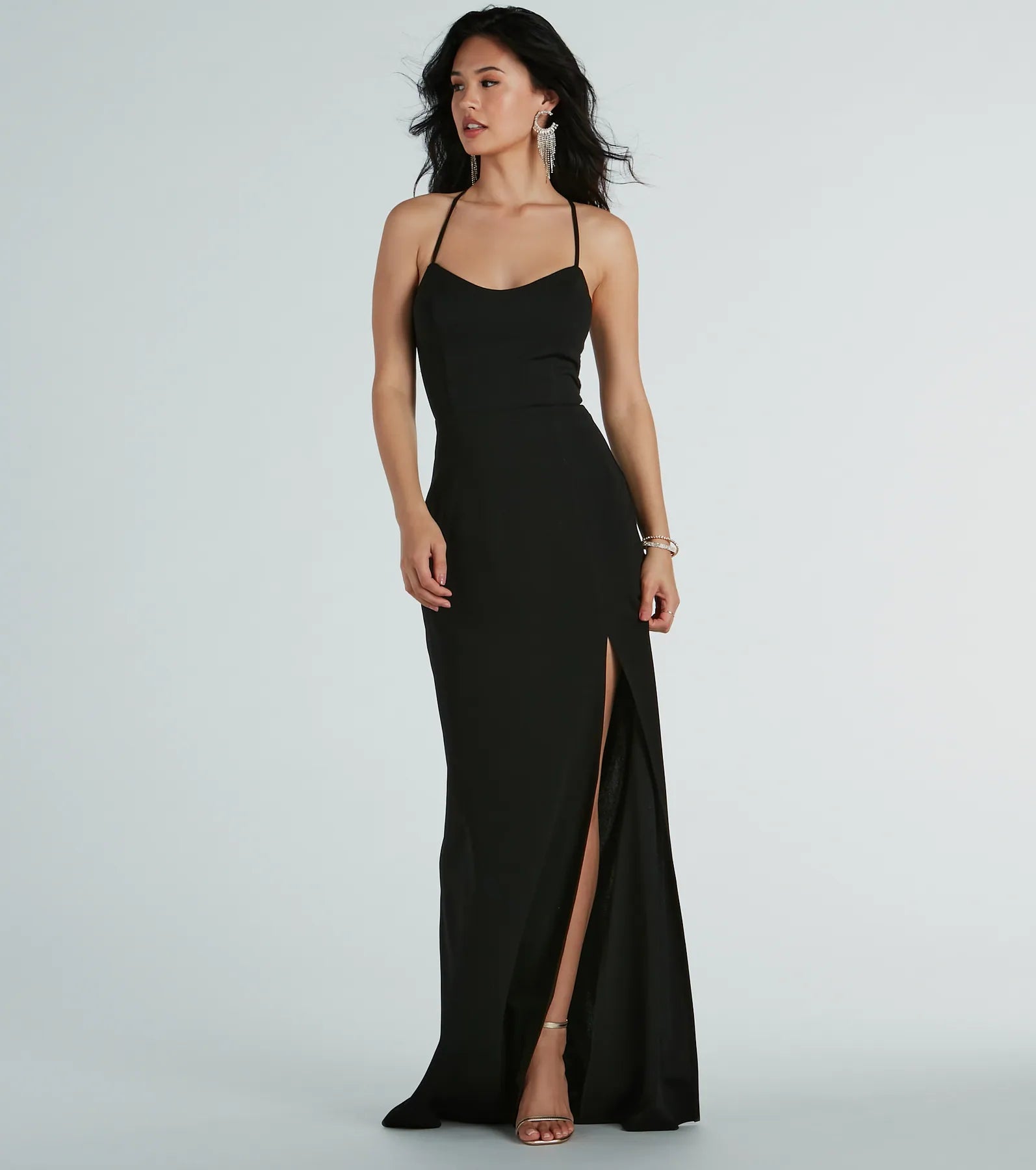 Sale of the Year Brianna Strappy Back Mermaid Crepe Formal Dress