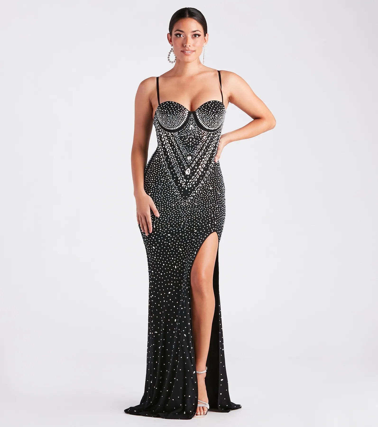 Hot Deals Candice Formal Rhinestone A-Line Long Dress