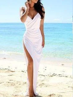 Weekend Deal Fest Cheap Sexy Wedding Dresses Backless Spaghetti Straps Chiffon Slit Bridal Gown JKW123 Weekend Deal Fest Cheap Sexy Wedding Dresses Backless Spaghetti Straps Chiffon Slit Bridal Gown JKW123