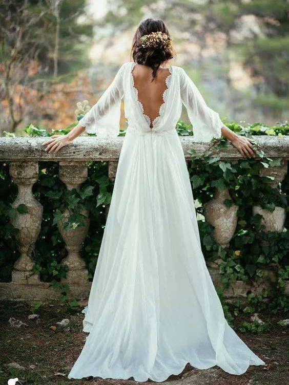 Shop & Save Today Cheap Wedding Dresses A-line Simple Ivory Appliques Chiffon Bridal Gown JKW099 Shop & Save Today Cheap Wedding Dresses A-line Simple Ivory Appliques Chiffon Bridal Gown JKW099