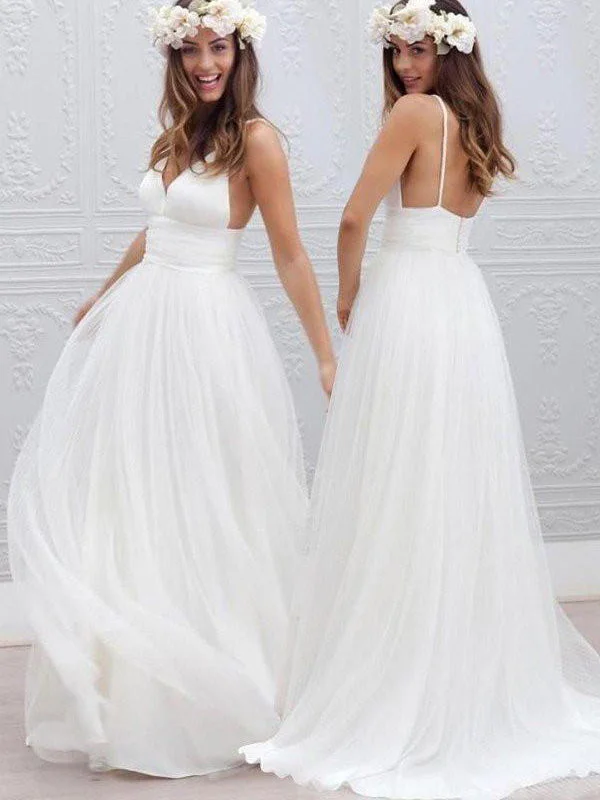 Unseen Savings Cheap Wedding Dresses Ivory Spaghetti Straps Floor-length Bridal Gown JKW113 Unseen Savings Cheap Wedding Dresses Ivory Spaghetti Straps Floor-length Bridal Gown JKW113