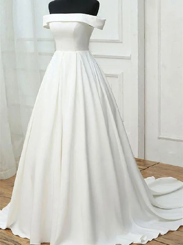 Best Offers Chic Wedding Dresses Off-the-shoulder Lace-up Satin Sexy Bridal Gown JKW131 Best Offers Chic Wedding Dresses Off-the-shoulder Lace-up Satin Sexy Bridal Gown JKW131
