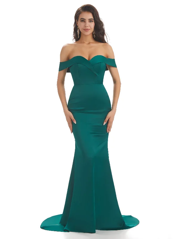 Weekend Shopping Fiesta Simple Off The Shoulder Soft Satin Long Mermaid Bridesmaid Dresses Online Weekend Shopping Fiesta Simple Off The Shoulder Soft Satin Long Mermaid Bridesmaid Dresses Online