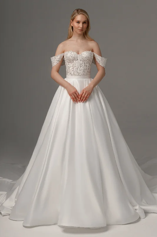 2 in 1 Wedding Dress Mitsis With Detachable Protea Skirt