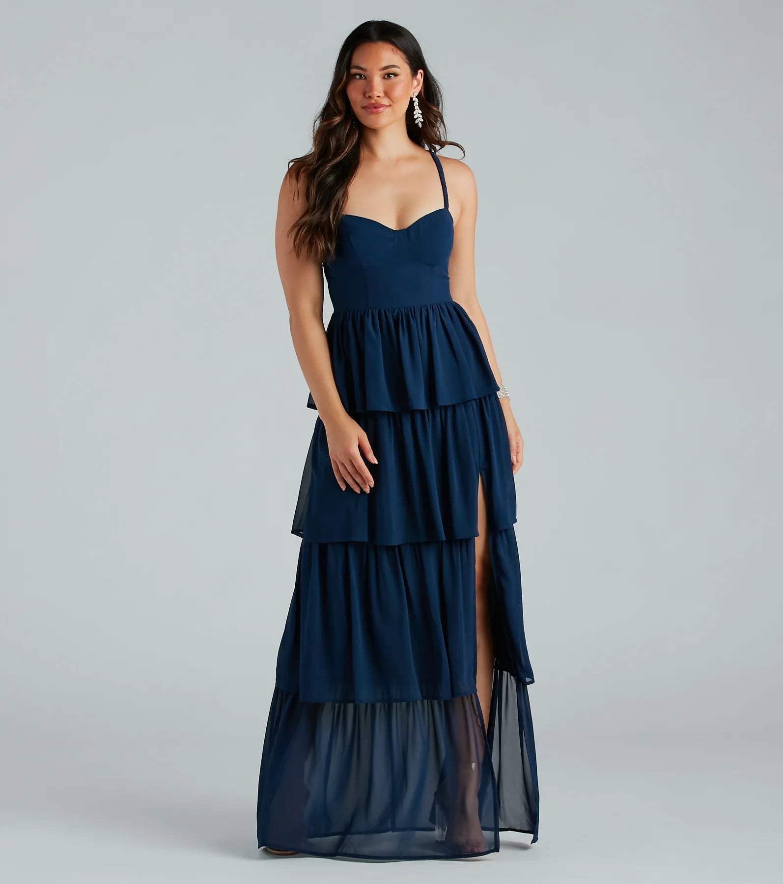 Weekend Limited-Time Offers Deborah Formal Chiffon A-Line Ruffled Dress