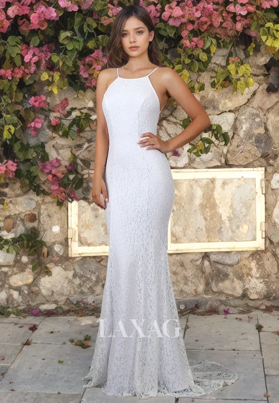 Exclusive Weekly Sale Halter Backless Lace Sleek Satin Mermaid Wedding Dress with Train Exclusive Weekly Sale Halter Backless Lace Sleek Satin Mermaid Wedding Dress with Train