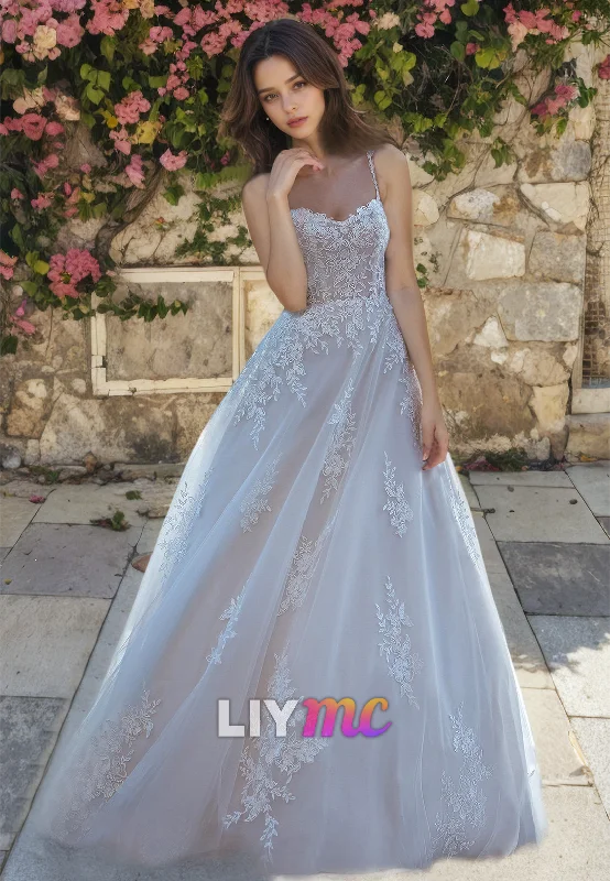 Don’t Miss These Deals Sweetheart Sleeveless Appliques Tulle A-Line Wedding Dress