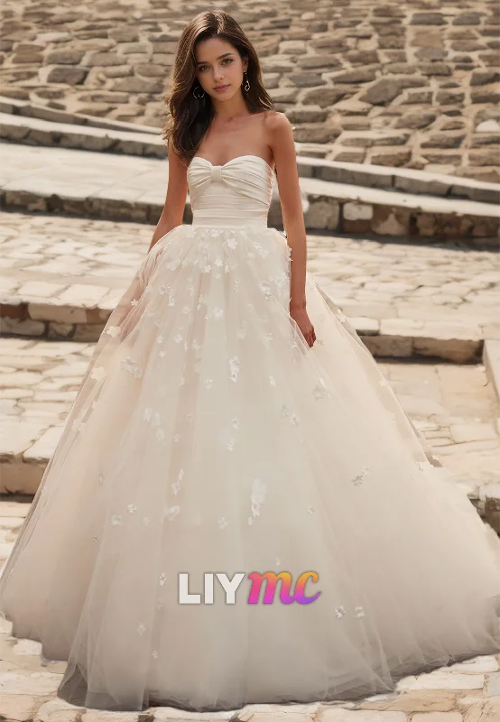 Weekend Top Offers Sweetheart Strapless Floral Embellished Tulle Ball Gown Wedding Dress Weekend Top Offers Sweetheart Strapless Floral Embellished Tulle Ball Gown Wedding Dress