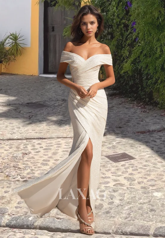 Weekend Flash Offers Sweetheart Sleeveless Pleated Bridal Gowns Floor-Length Glitter-Knit Fitted Beach Wedding Dress Weekend Flash Offers Sweetheart Sleeveless Pleated Bridal Gowns Floor-Length Glitter-Knit Fitted Beach Wedding Dress