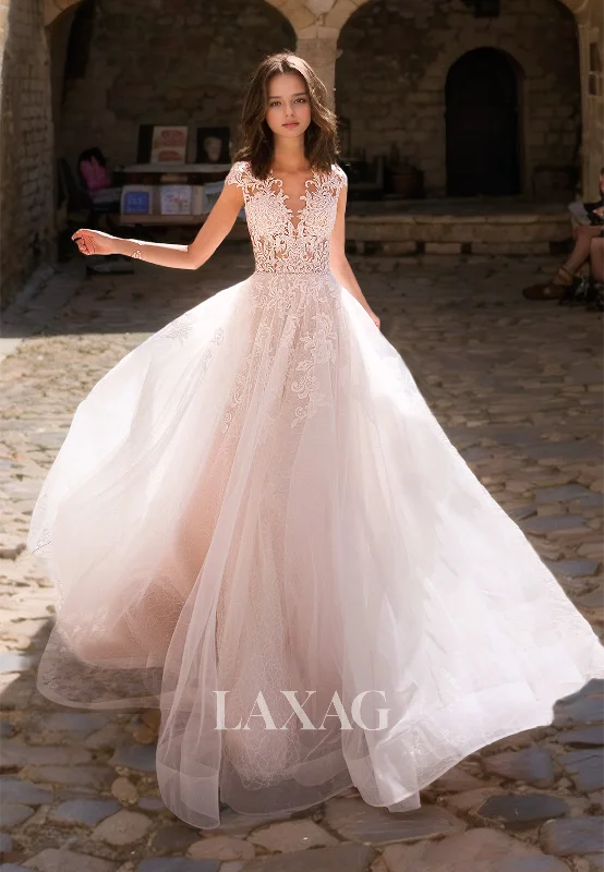 Price Slash Deep V-Neck Sleeveless Lace Applique Beach Wedding Dress A-Line Cutout Boho Bride Gowns Price Slash Deep V-Neck Sleeveless Lace Applique Beach Wedding Dress A-Line Cutout Boho Bride Gowns