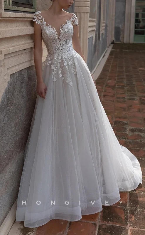 Weekend Steals and Deals H1439 - Sexy Tulle Glitter A-Line Sweetheart Cap Sleeves Empire Appliques With Tulle Train Wedding Dress Weekend Steals and Deals H1439 - Sexy Tulle Glitter A-Line Sweetheart Cap Sleeves Empire Appliques With Tulle Train Wedding Dress