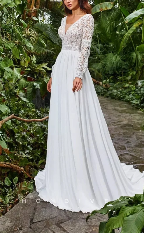 Flash Shopping Deal H1459 - Sexy Satin A-Line Scoop Empire Long Sleeve Illusion With Train Boho Wedding Dress Flash Shopping Deal H1459 - Sexy Satin A-Line Scoop Empire Long Sleeve Illusion With Train Boho Wedding Dress