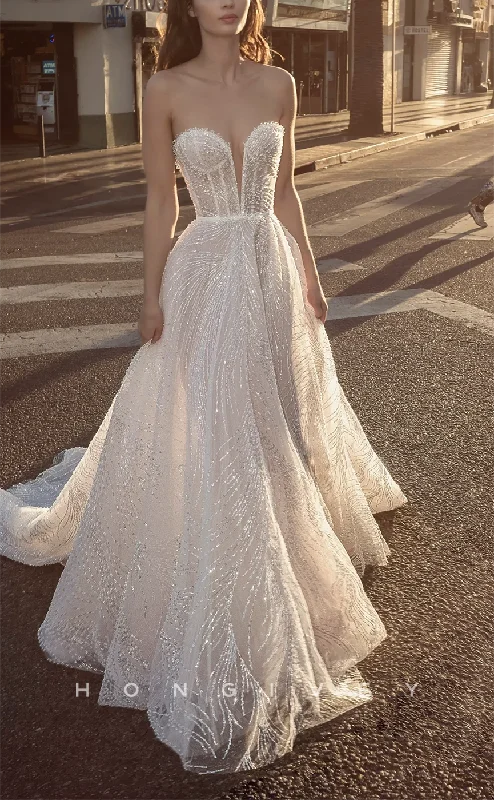 Limited Offer H1471 - Sexy Glotter Tulle A-Line Sweetheart Strapless Empire Sequined With Train Wedding Dress Limited Offer H1471 - Sexy Glotter Tulle A-Line Sweetheart Strapless Empire Sequined With Train Wedding Dress