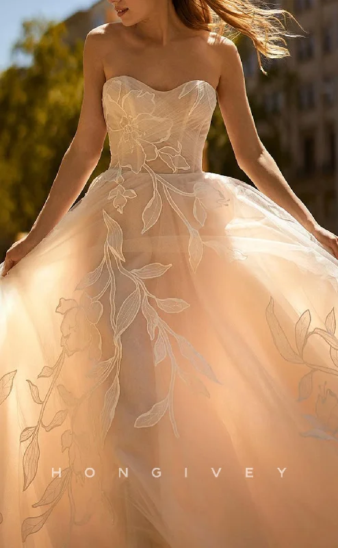 Weekend Only Sale H1502 - Sexy Tulle A-Line Sweetheart Strapless Empire Appliques With Train Wedding Dress Weekend Only Sale H1502 - Sexy Tulle A-Line Sweetheart Strapless Empire Appliques With Train Wedding Dress