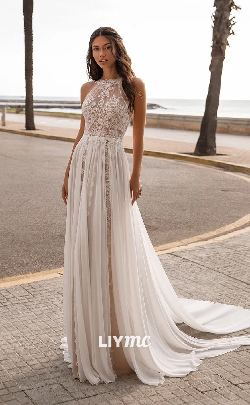Weekend Bargain Weekends LW296 - Illusion Scoop Sleeves Lace Tulle A Line Boho Beach Long Wedding Dress Weekend Bargain Weekends LW296 - Illusion Scoop Sleeves Lace Tulle A Line Boho Beach Long Wedding Dress