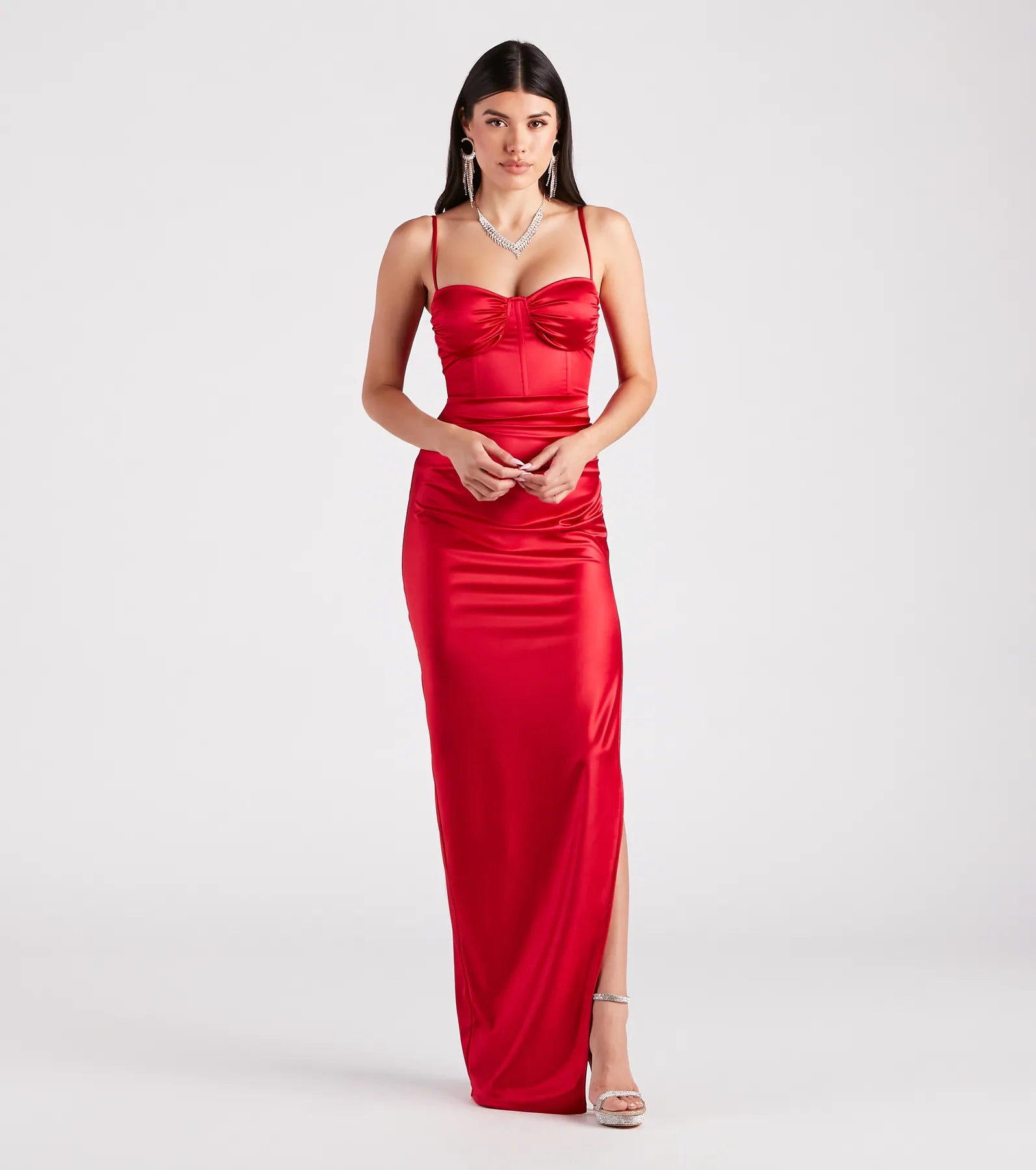 Instant Savings Eliora Formal Satin Corset Slim Dress