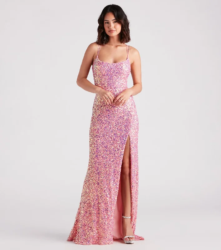 Exclusive Online Offers Emmeline Iridescent Sequin A-Line Formal Dress