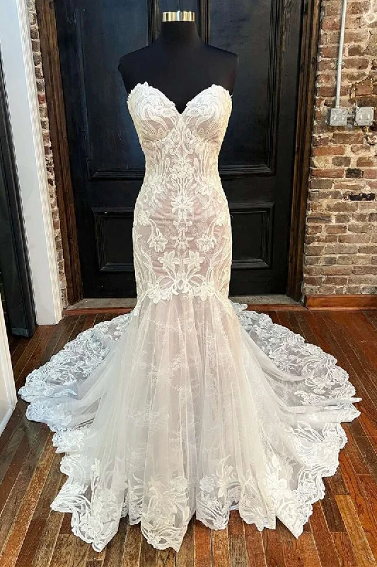 Weekend Price Breaks Ivory Strapless Mermaid Long Wedding Dress
