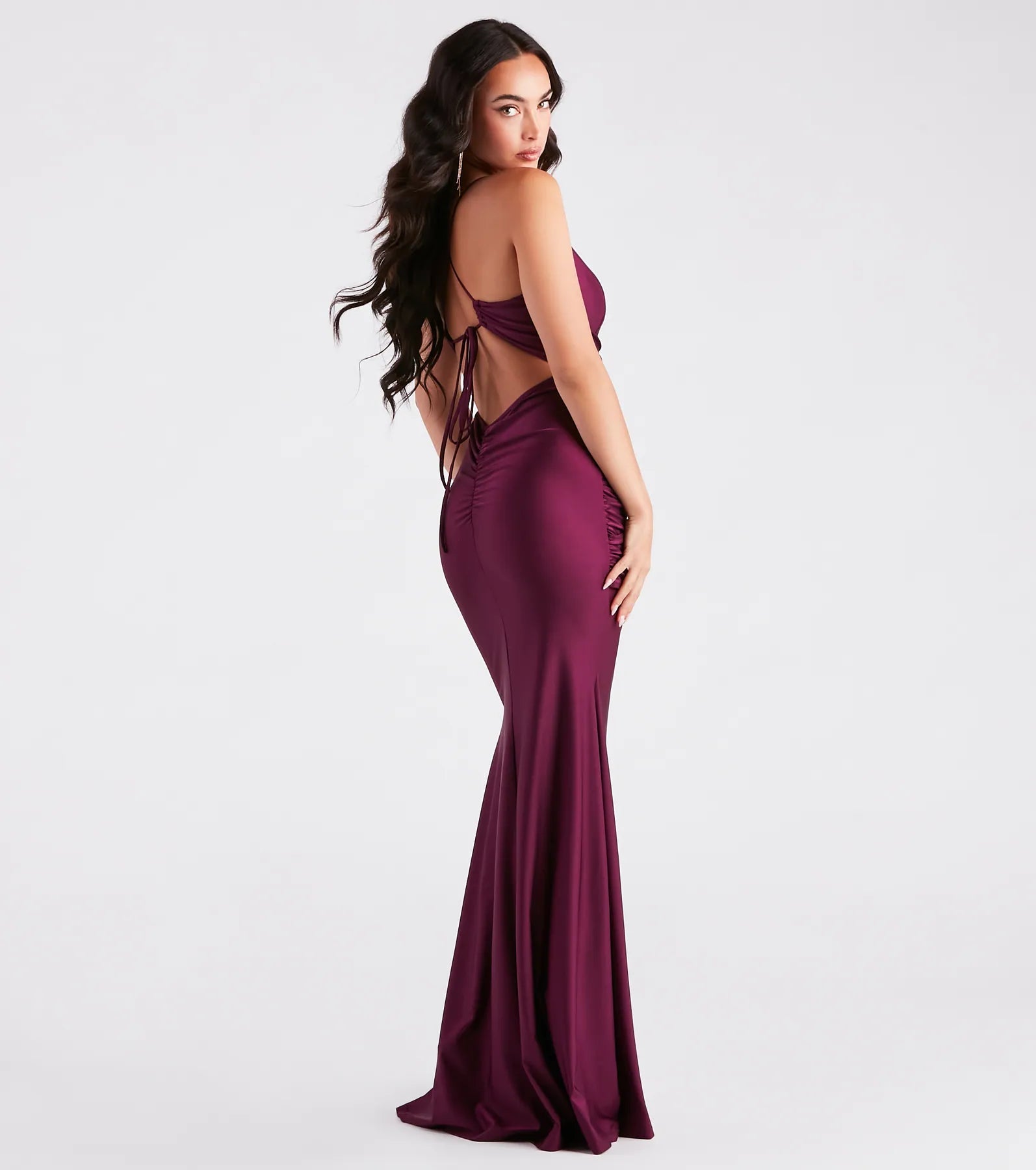 Weekend Big Discount Event Jordan Formal Strappy Back Ruched Mermaid Dress