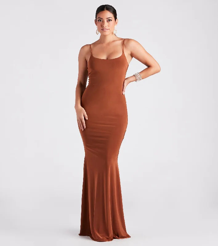Weekend Limited-Time Offers Kaitlyn Formal Square Neck Mermaid Long Dress