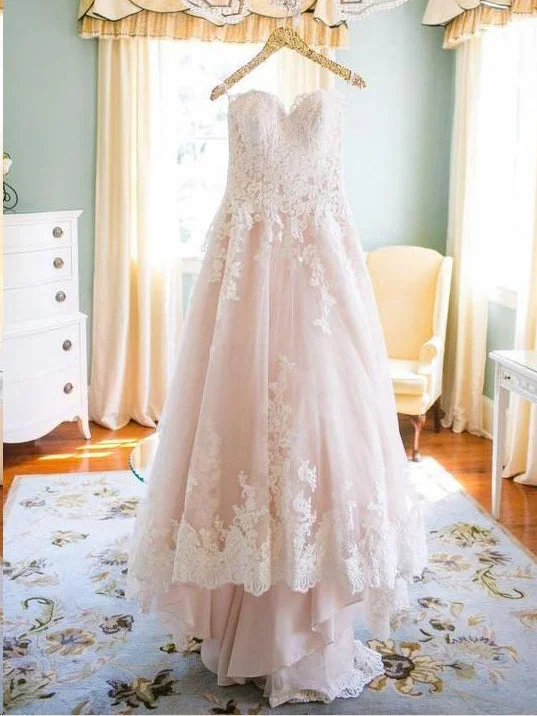 Weekend Exclusive Offers Lace Wedding Dresses Blush Pink Sweetheart A Line Chic Cheap Bridal Gown JKW294 Weekend Exclusive Offers Lace Wedding Dresses Blush Pink Sweetheart A Line Chic Cheap Bridal Gown JKW294